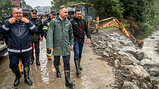 Wizyta Prezydenta na terenach dotkniętych ulewami w woj. małopolskim, 21 czerwca 2020 r.